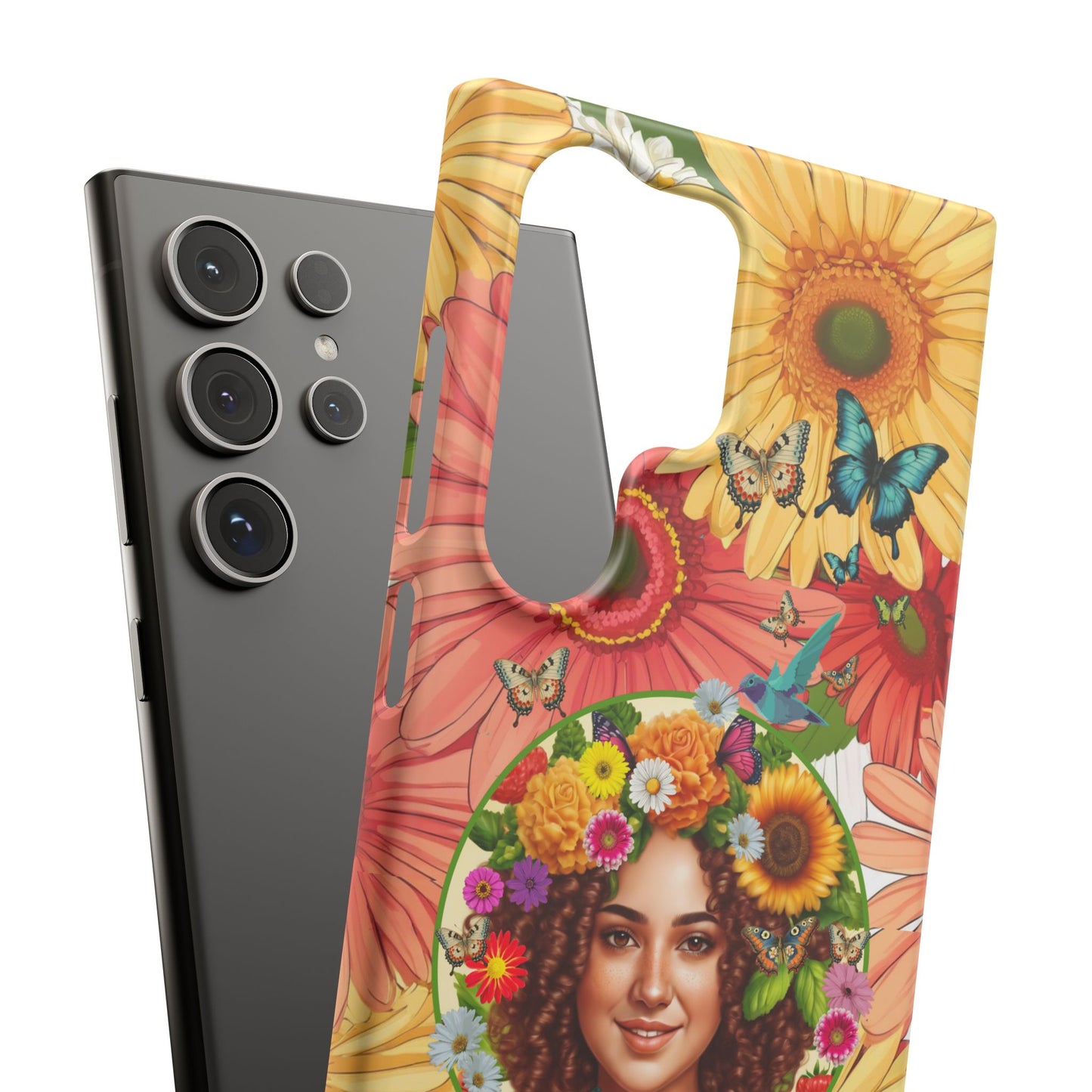 100% Organic Daisy Joy2 Plant Garden Snap Phone Case with Woman, for iPhone and Android