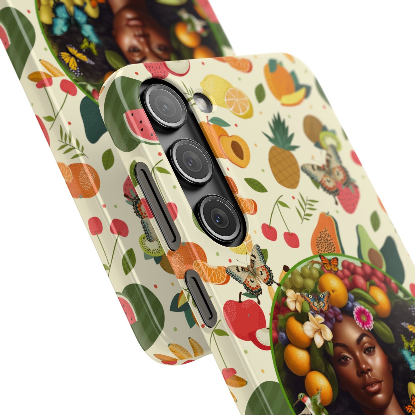 Organically Me Fruit & Veggie Queen Plant Garden Snap Phone Case with Black Woman, for iPhone and Android