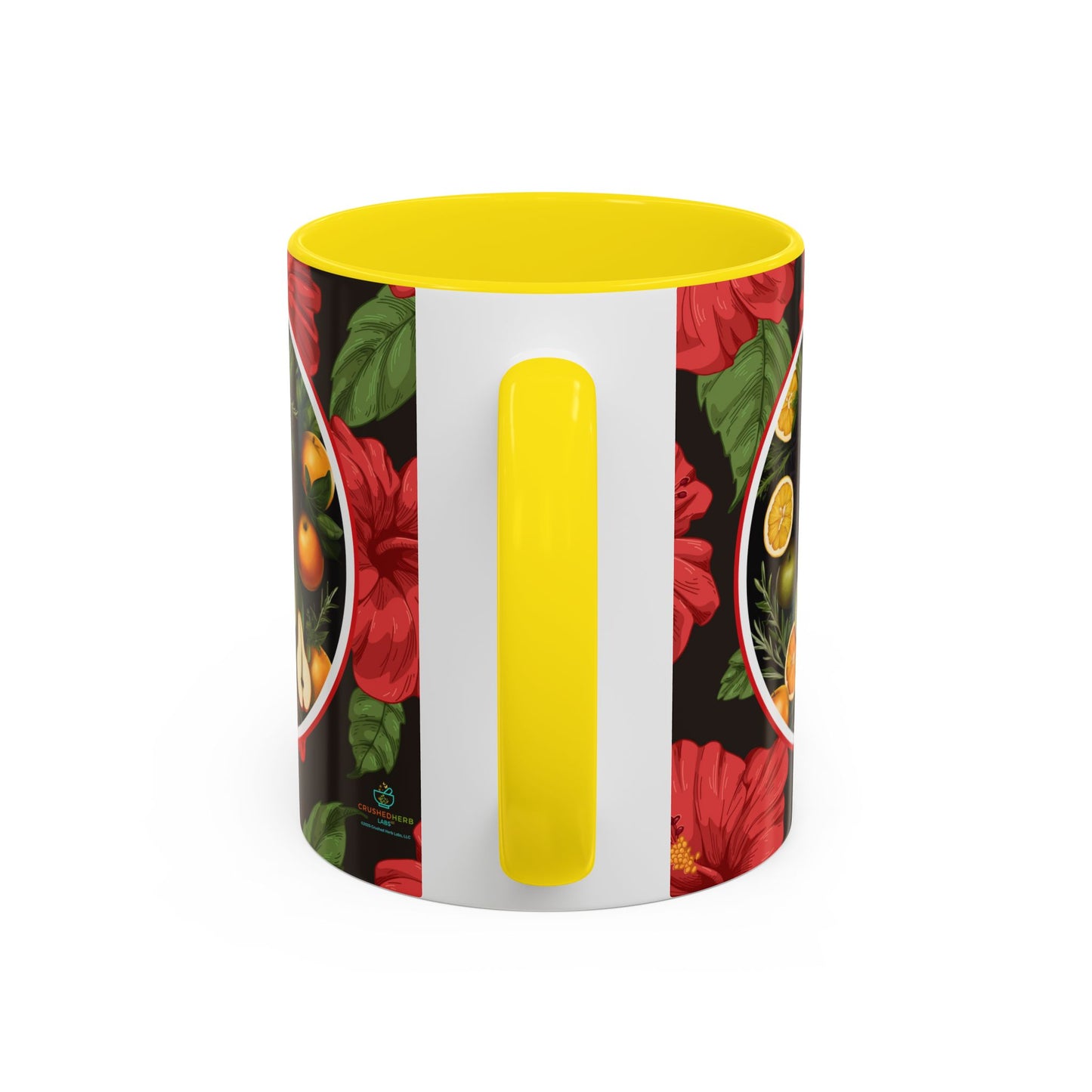 Organically Me Red and White Hibiscus Plant Garden Vegan Ceramic Plant Mug with Black woman (11oz) 8 Color Combos