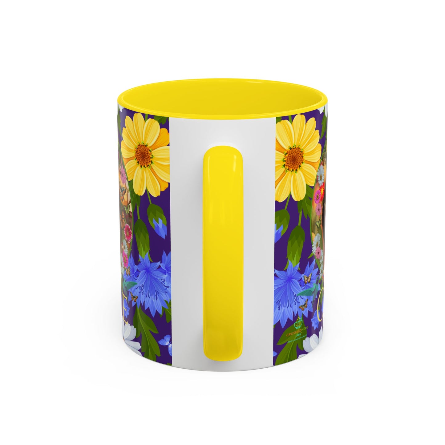 100% Organic Blue Gwen Plant Garden Vegan Ceramic Plant Mug with (11 or 15 oz) 8 Color Combos