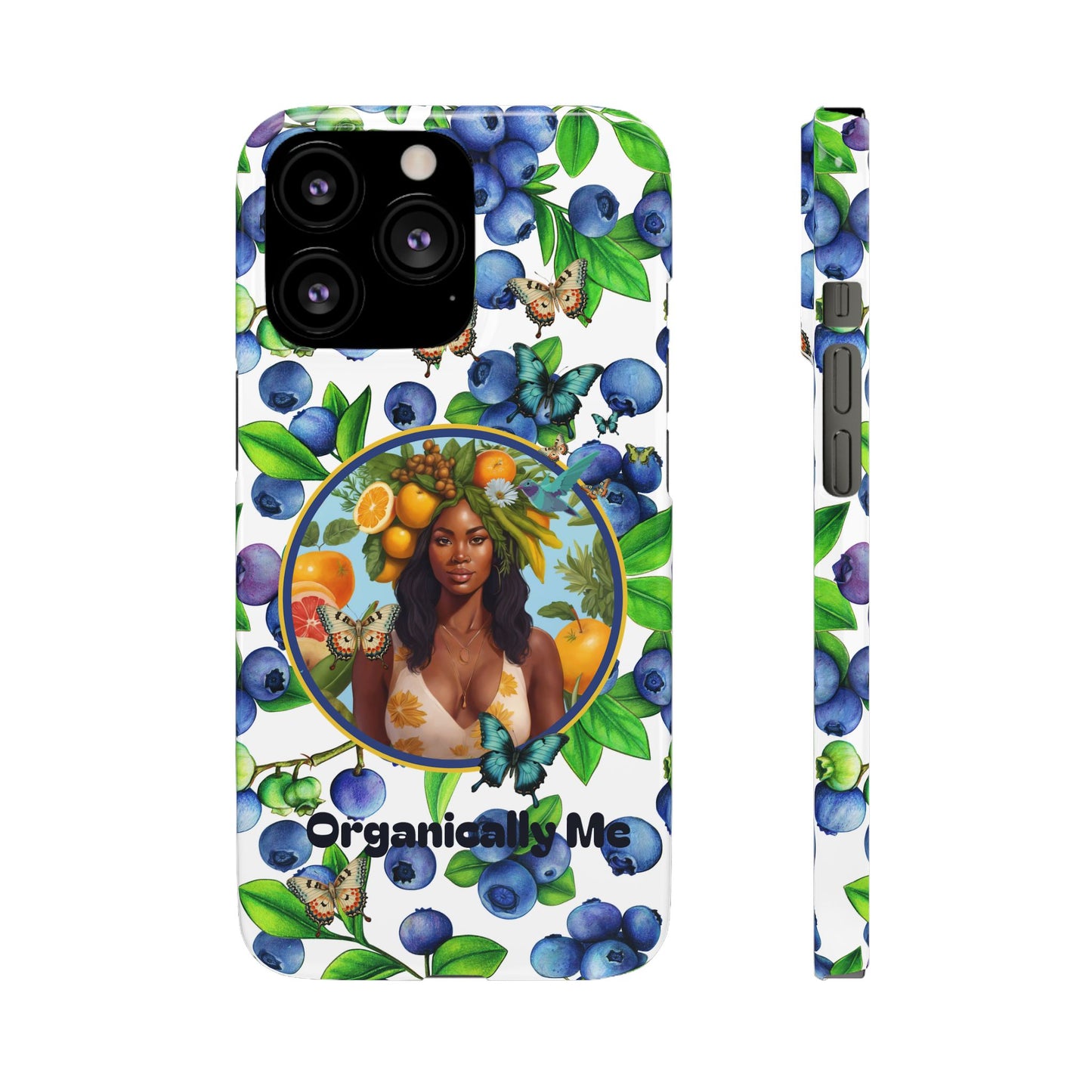 Organically Me Blueberry Plant B Garden Snap Phone Case with Black Woman, for iPhone and Android