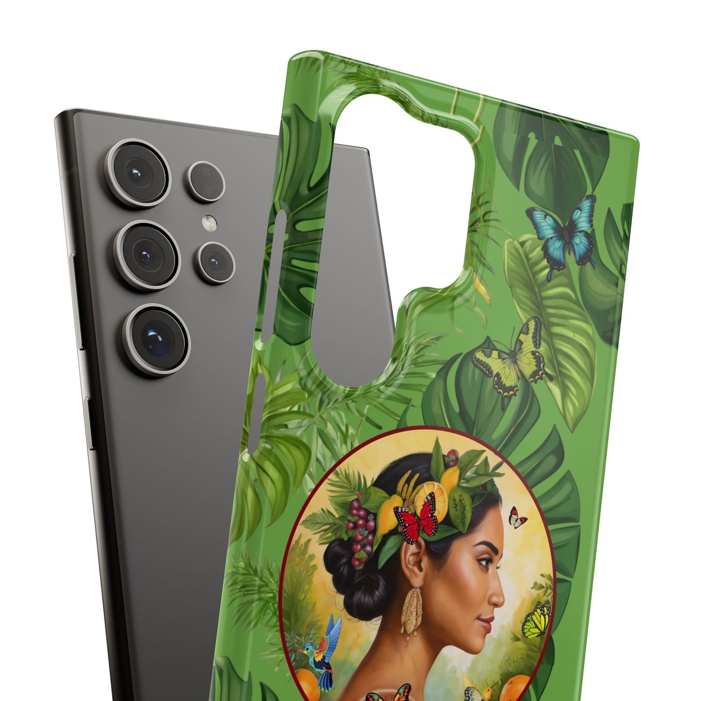 Organically Me A Monstera Butterfly Garden Snap Phone Case with Woman, Veggie Chic for Androids and iPhone models