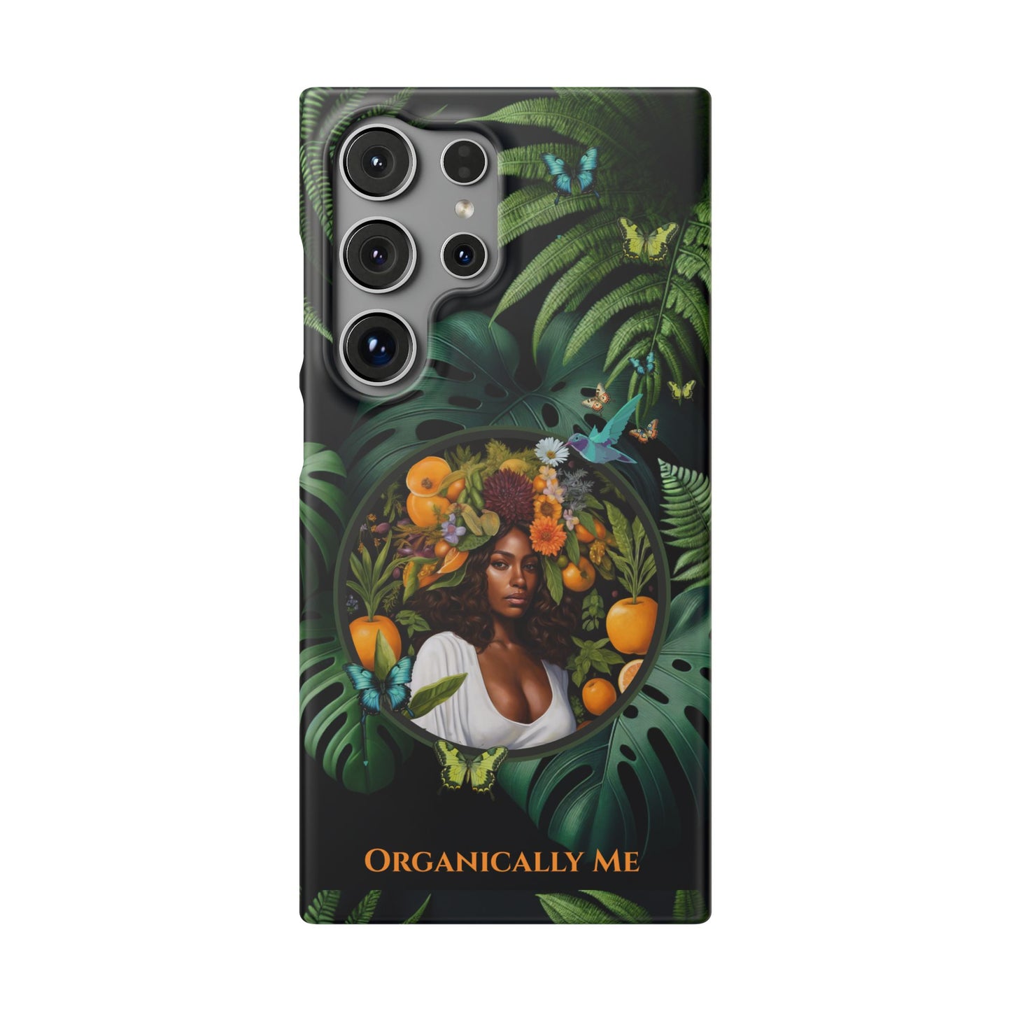 100% Organic A Fern Monstera Plant Garden Snap Phone Case with Black Woman, for iPhone and Android Models