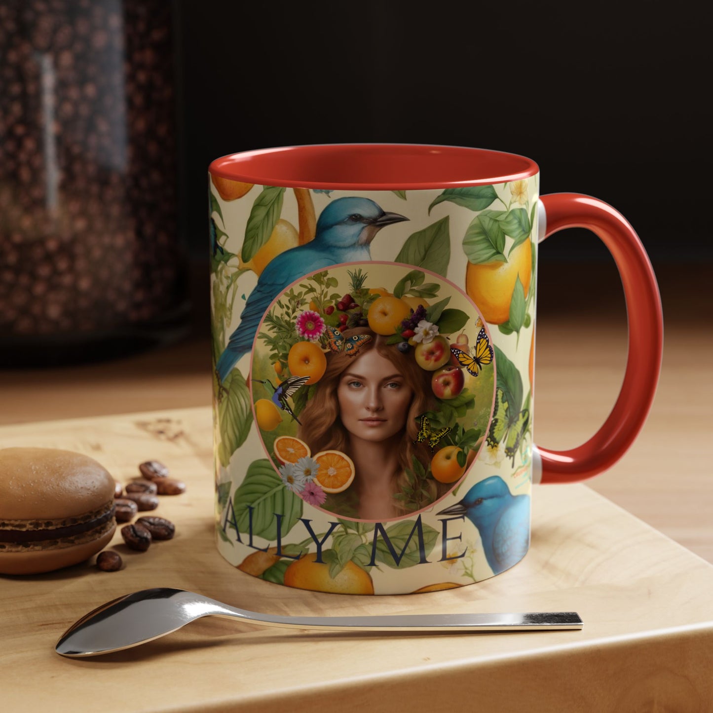 Organically Me A Lemon Bluebird Leda Plant Garden Vegan Ceramic Plant Mug with Black woman (11oz) 8 Color Combos