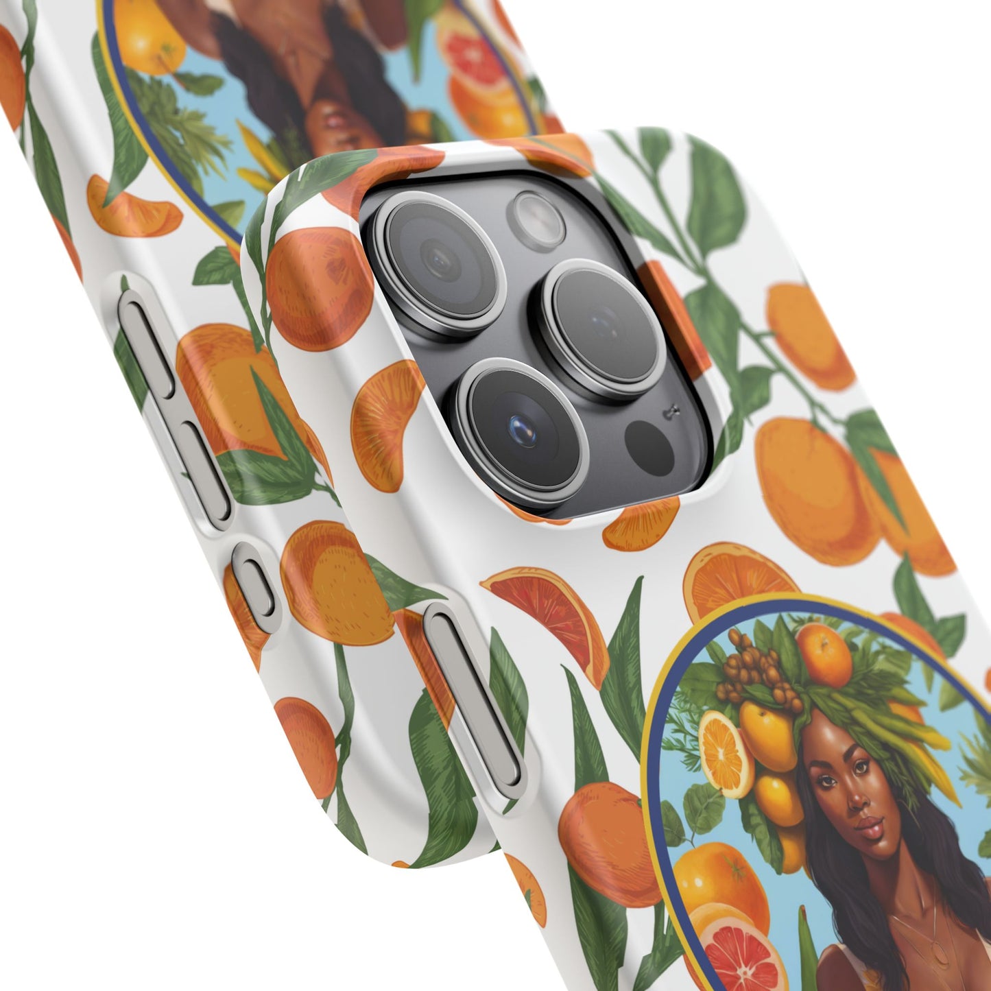 100% Organic Orange Plant Garden Snap Phone Case with Black Woman, Veggie Chic for Androids and iPhone models