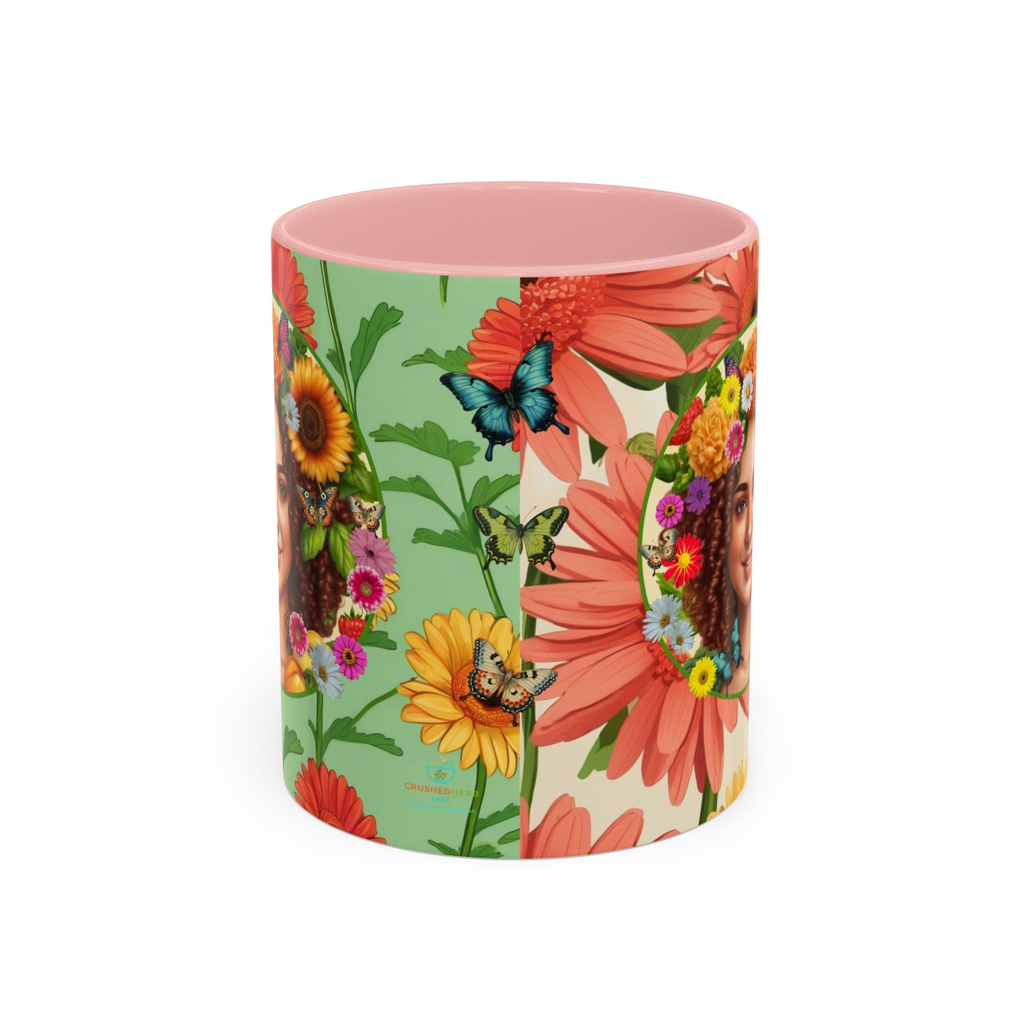100% Organic Daisy Joy2 Plant Garden Vegan Ceramic Plant Mug Double Sided (11oz) 8 Color Combos