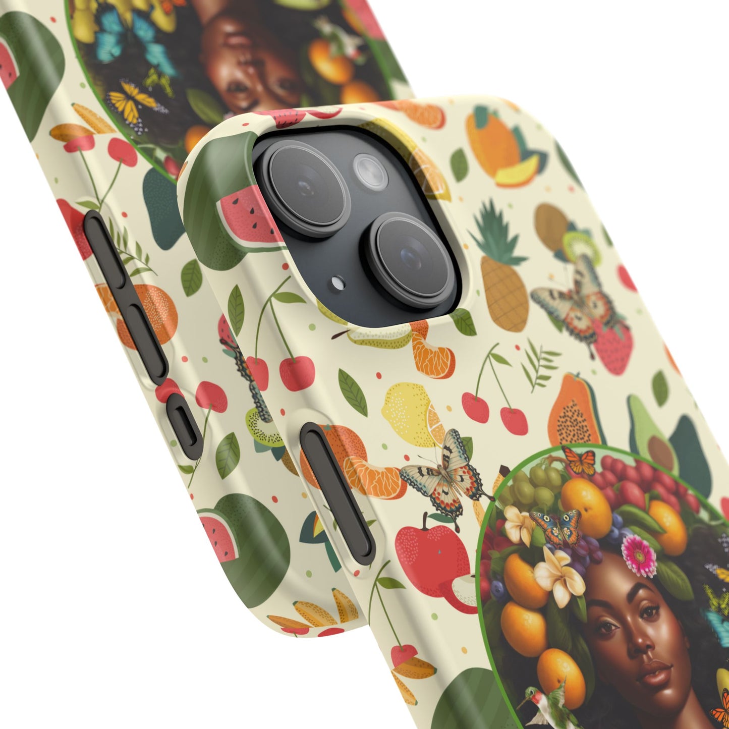 Organically Me Fruit & Veggie Queen Plant Garden Snap Phone Case with Black Woman, for iPhone and Android