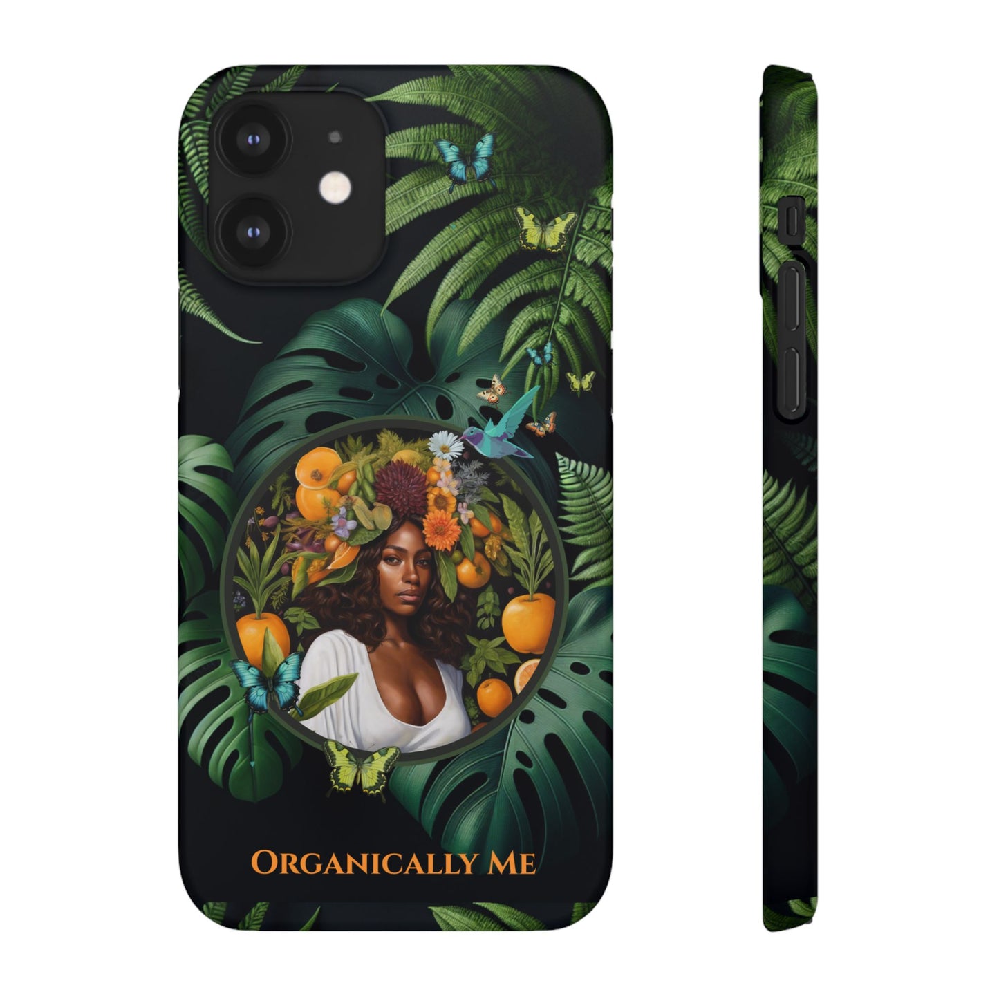 100% Organic A Fern Monstera Plant Garden Snap Phone Case with Black Woman, for iPhone and Android Models