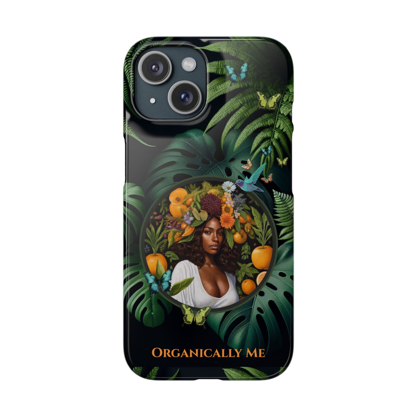 100% Organic A Fern Monstera Plant Garden Snap Phone Case with Black Woman, for iPhone and Android Models