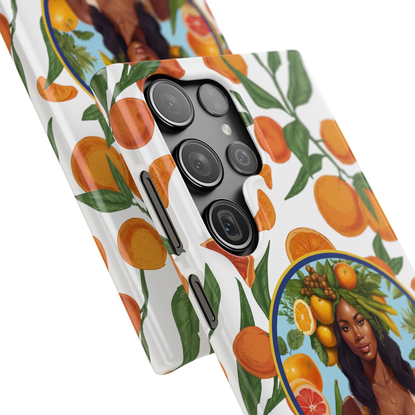 100% Organic Orange Plant Garden Snap Phone Case with Black Woman, Veggie Chic for Androids and iPhone models