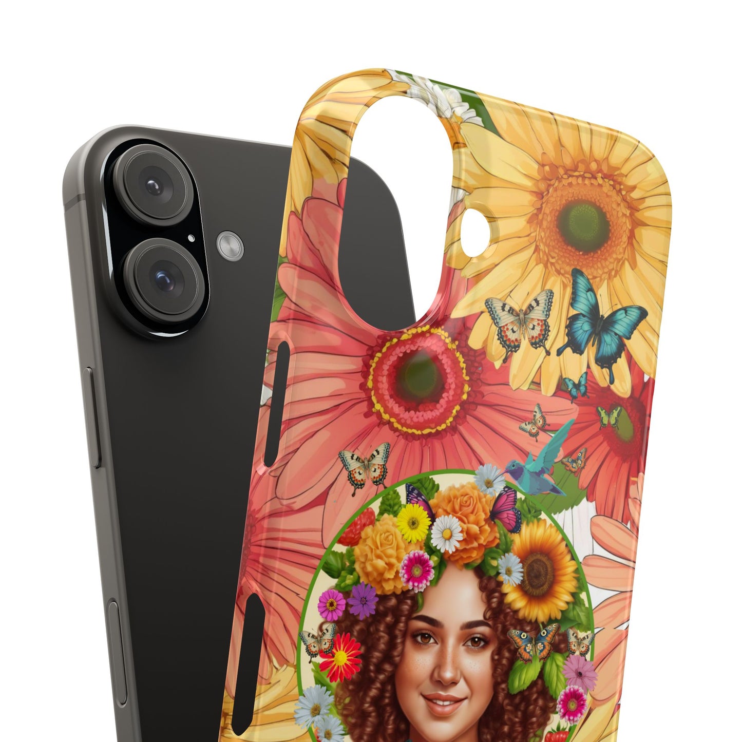 100% Organic Daisy Joy2 Plant Garden Snap Phone Case with Woman, for iPhone and Android
