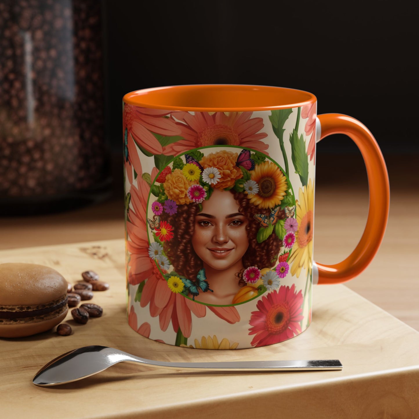 100% Organic Daisy Joy2 Plant Garden Vegan Ceramic Plant Mug Double Sided (11oz) 8 Color Combos