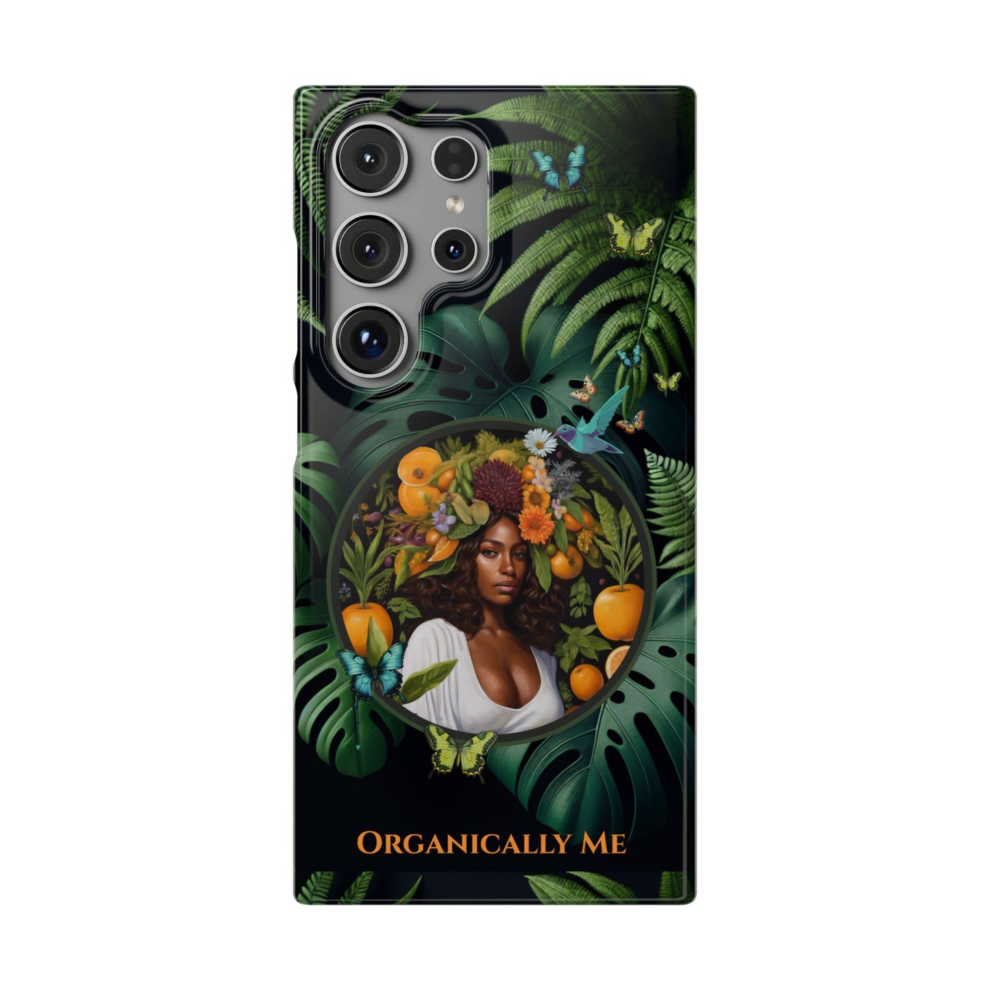 100% Organic A Fern Monstera Plant Garden Snap Phone Case with Black Woman, for iPhone and Android Models