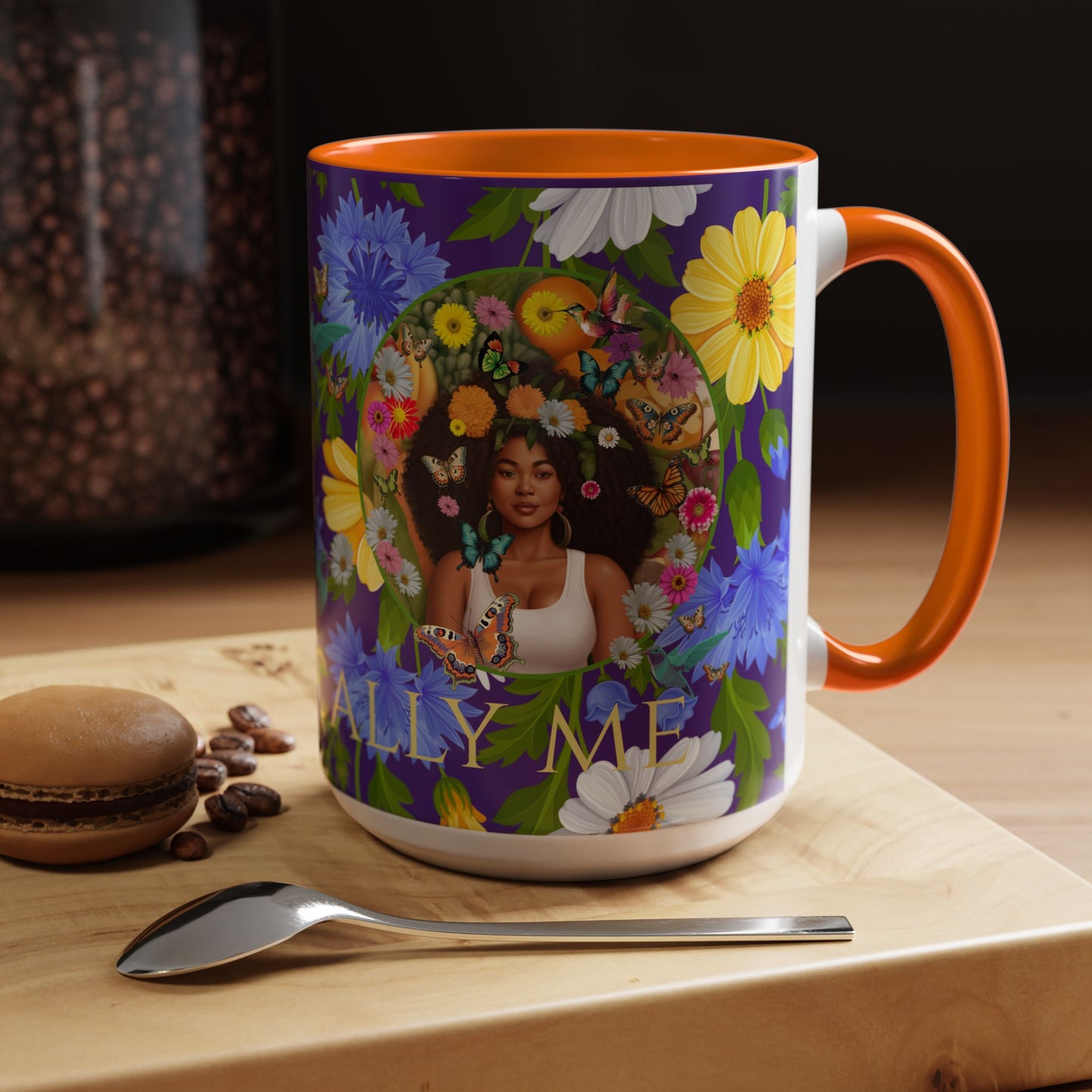 100% Organic Blue Gwen Plant Garden Vegan Ceramic Plant Mug with (11 or 15 oz) 8 Color Combos