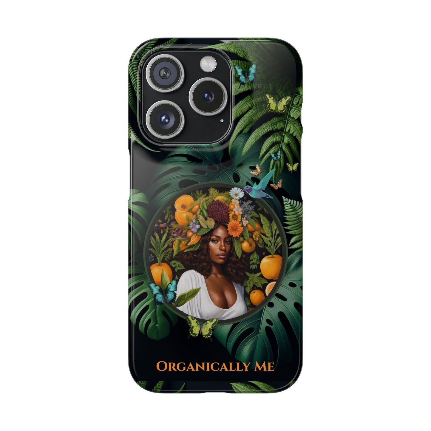100% Organic A Fern Monstera Plant Garden Snap Phone Case with Black Woman, for iPhone and Android Models