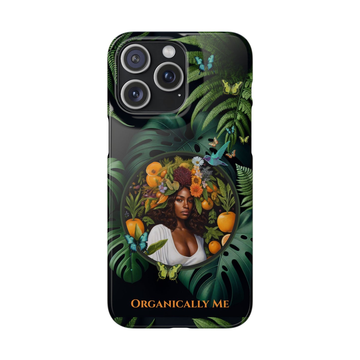 100% Organic A Fern Monstera Plant Garden Snap Phone Case with Black Woman, for iPhone and Android Models