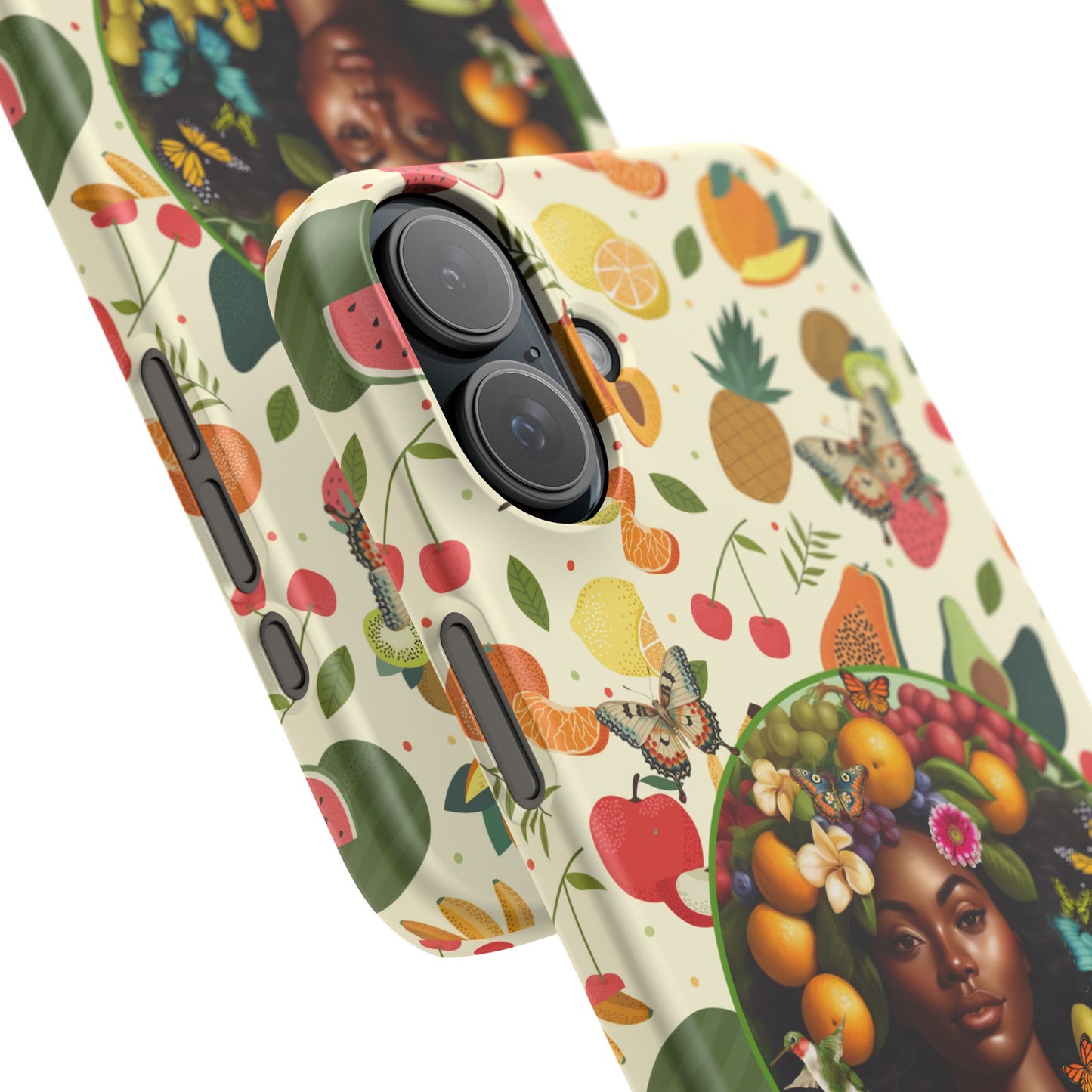 Organically Me Fruit & Veggie Queen Plant Garden Snap Phone Case with Black Woman, for iPhone and Android