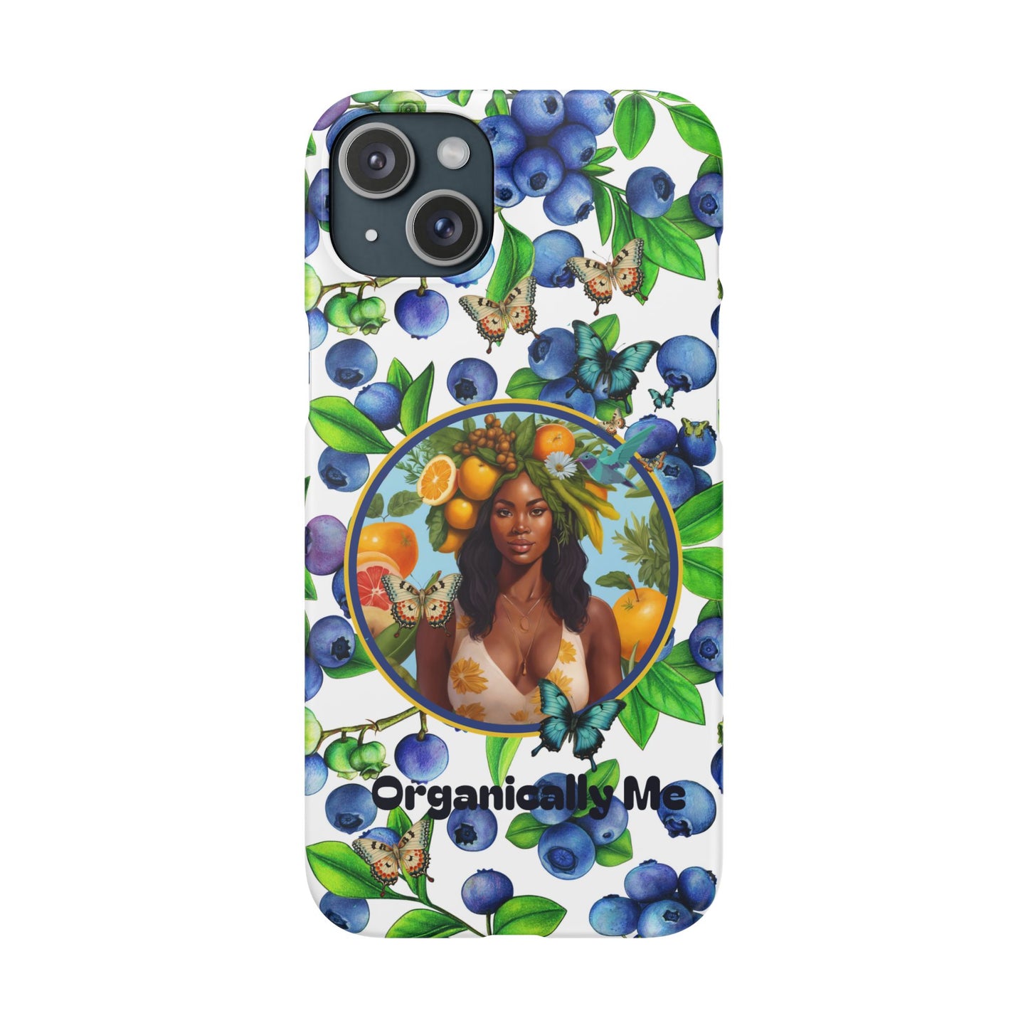 Organically Me Blueberry Plant B Garden Snap Phone Case with Black Woman, for iPhone and Android