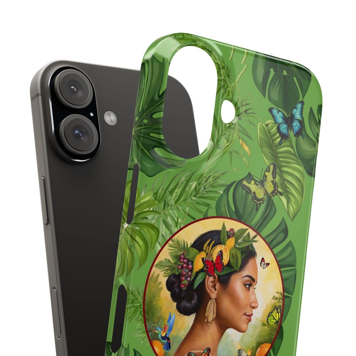Organically Me A Monstera Butterfly Garden Snap Phone Case with Woman, Veggie Chic for Androids and iPhone models