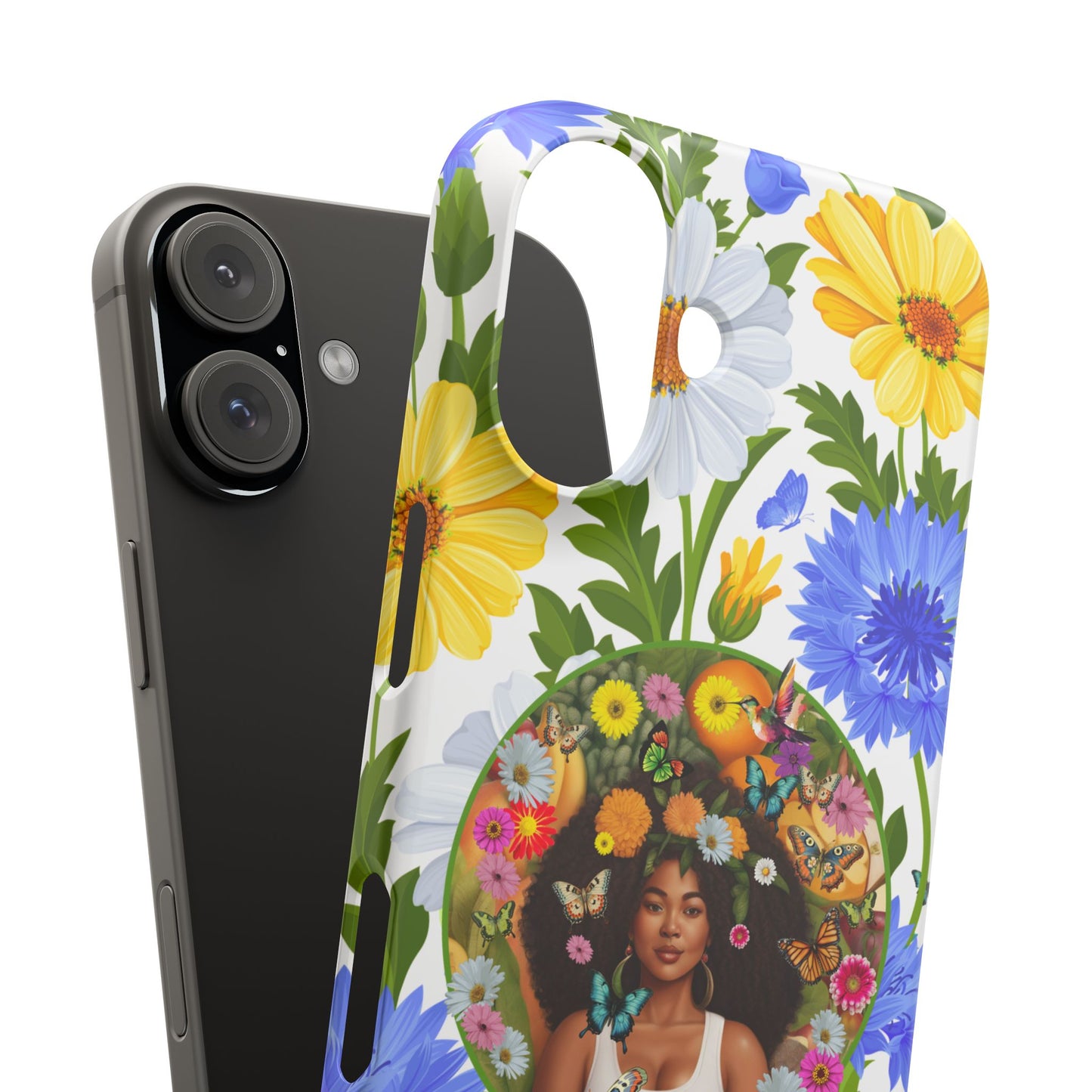 100% Organic Purple Plant Garden Snap Phone Case with Black Woman, for iPhone and Android