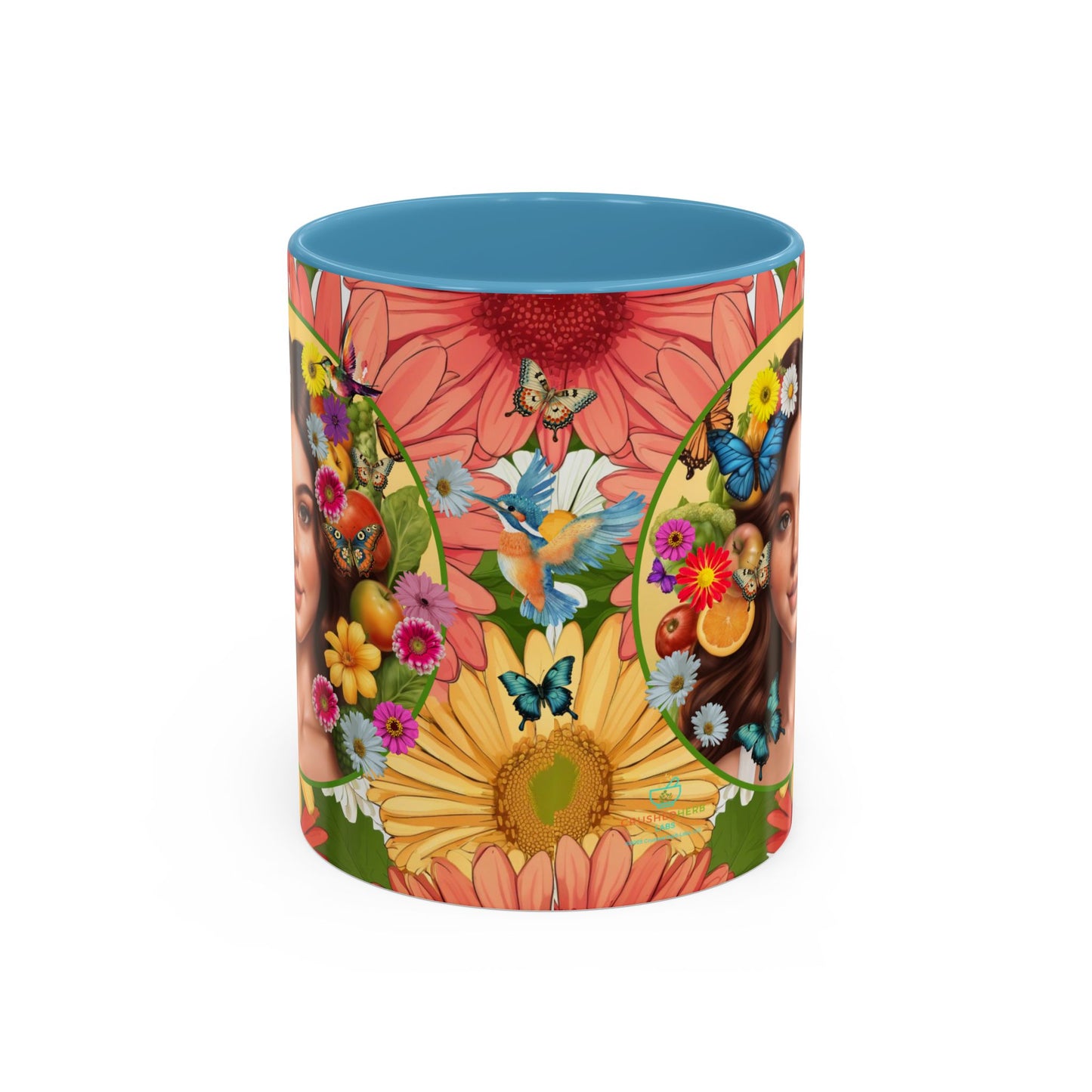 100% Organic Gerber Joy3 Plant Garden Vegan Ceramic Plant Mug with Woman (11oz) 8 Color Combos