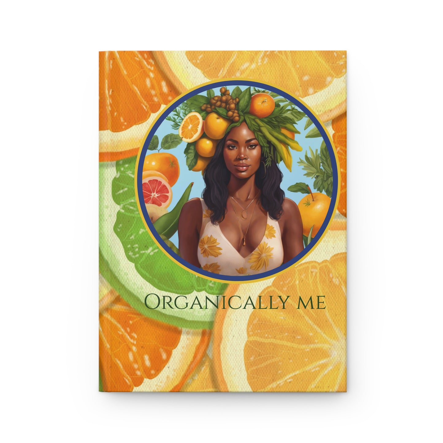 Organically Me Bright Citrus Plant, Garden & Vegan Hardcover Journal, Matte 150 pages, Black women