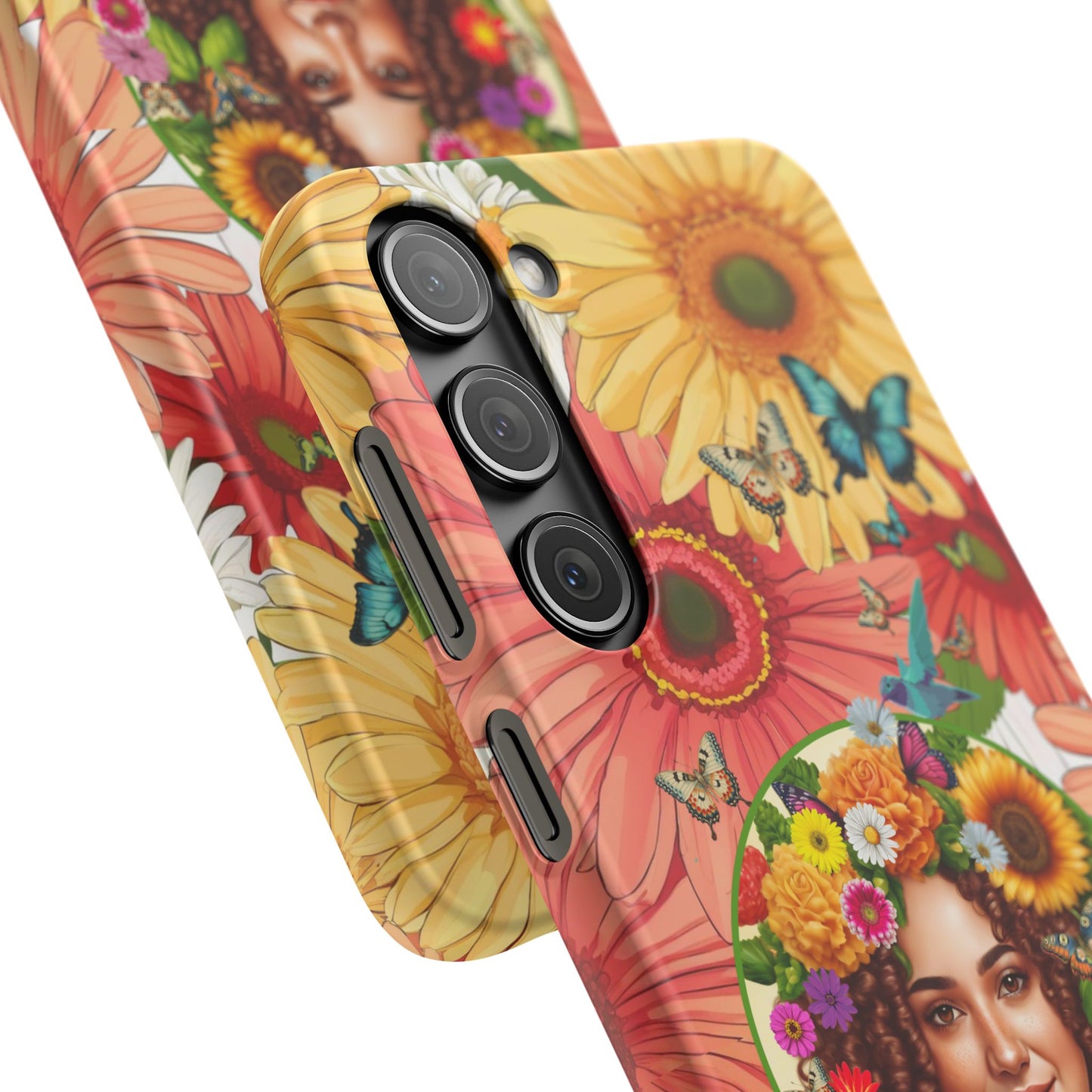 100% Organic Daisy Joy2 Plant Garden Snap Phone Case with Woman, for iPhone and Android