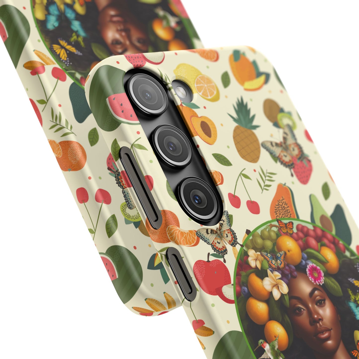 Organically Me Fruit & Veggie Queen Plant Garden Snap Phone Case with Black Woman, for iPhone and Android