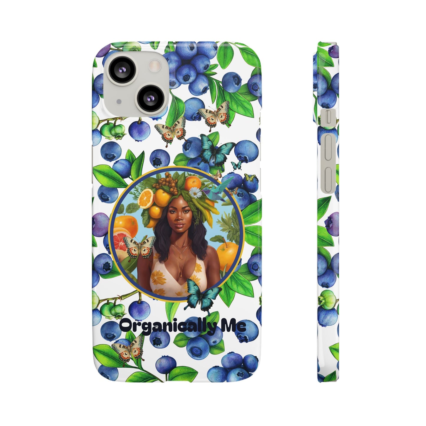 Organically Me Blueberry Plant B Garden Snap Phone Case with Black Woman, for iPhone and Android