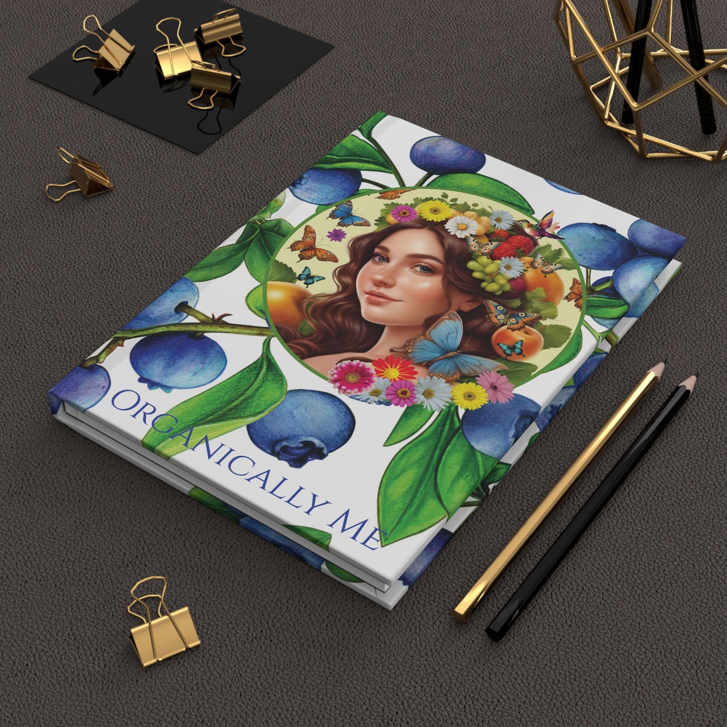 Organically Me Blueberry Plant2 Garden & Vegan Hardcover Journal, Matte 150 pages