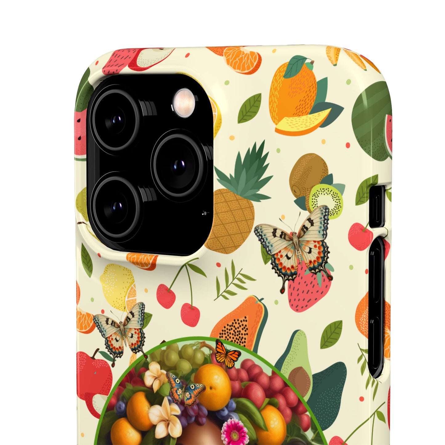 Organically Me Fruit & Veggie Queen Plant Garden Snap Phone Case with Black Woman, for iPhone and Android