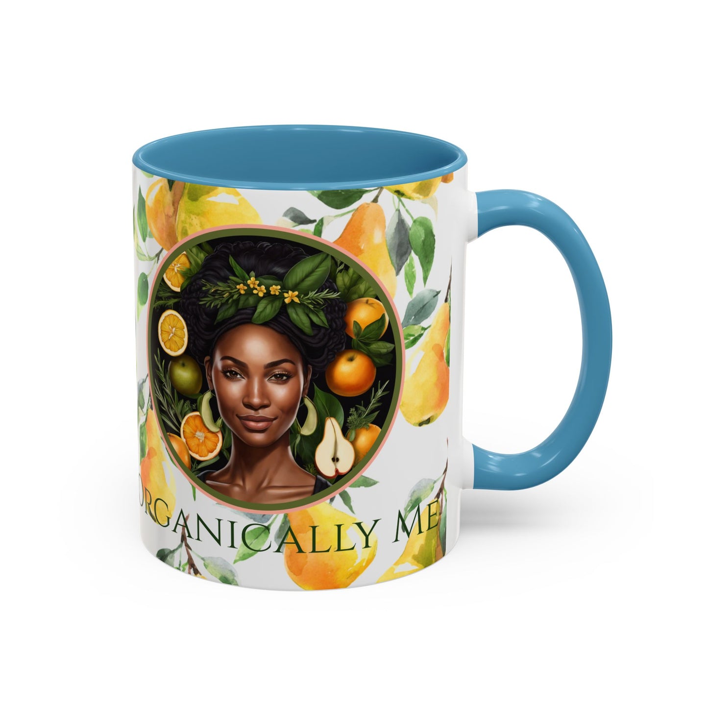 Organically Me Yellow Pear Plant Garden Vegan Ceramic Plant Mug with Black woman (11oz) 8 Color Combos