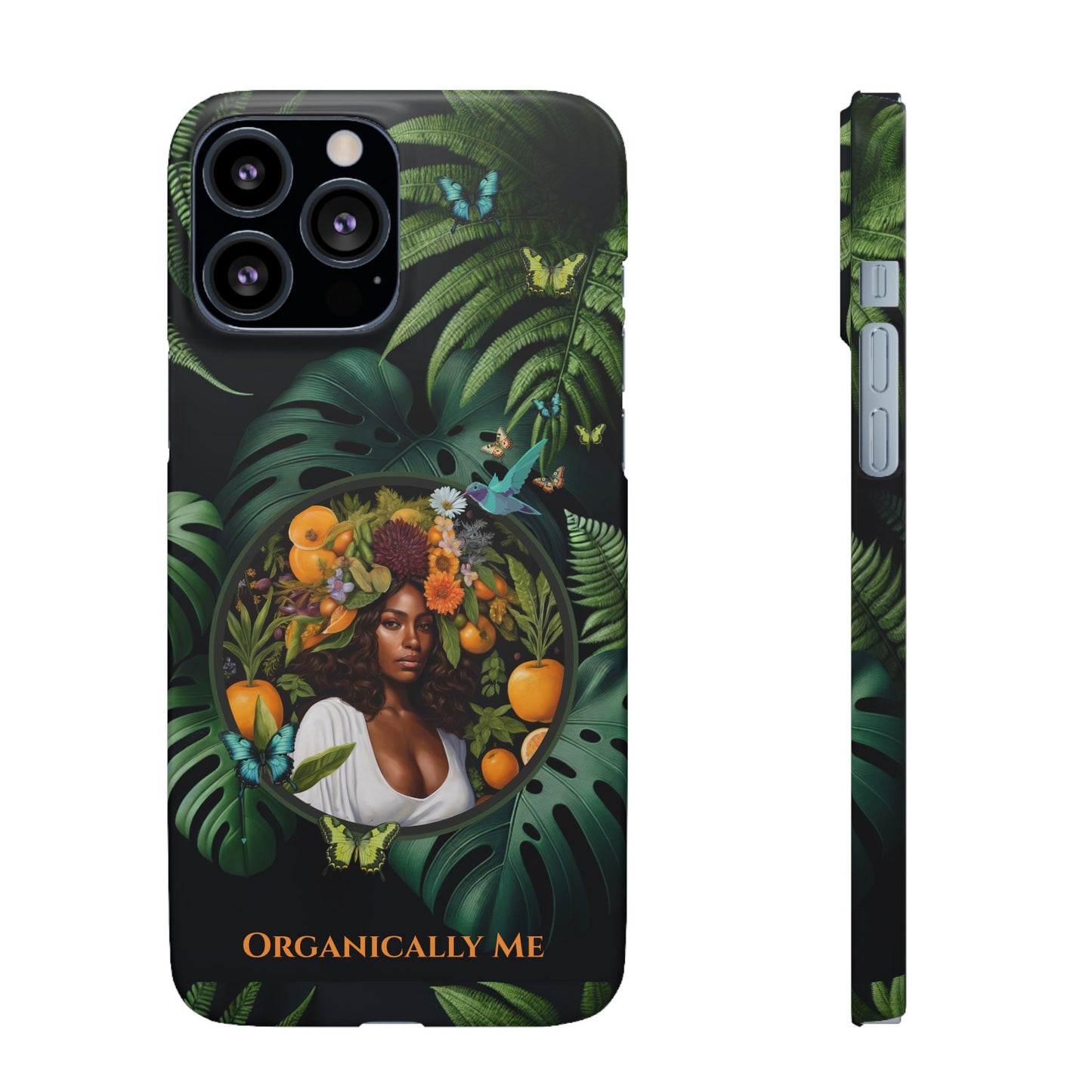 100% Organic A Fern Monstera Plant Garden Snap Phone Case with Black Woman, for iPhone and Android Models