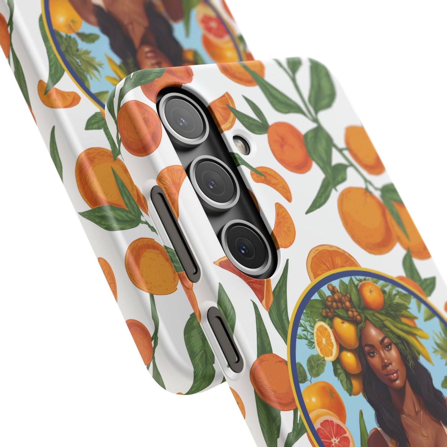 100% Organic Orange Plant Garden Snap Phone Case with Black Woman, Veggie Chic for Androids and iPhone models