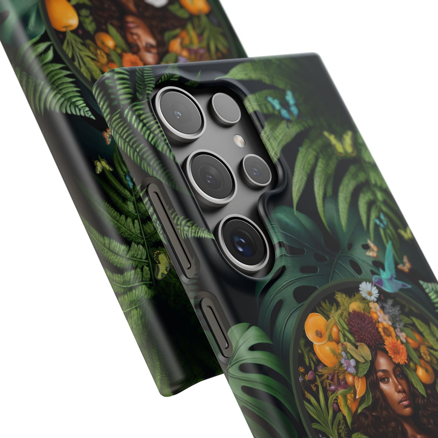 100% Organic A Fern Monstera Plant Garden Snap Phone Case with Black Woman, for iPhone and Android Models