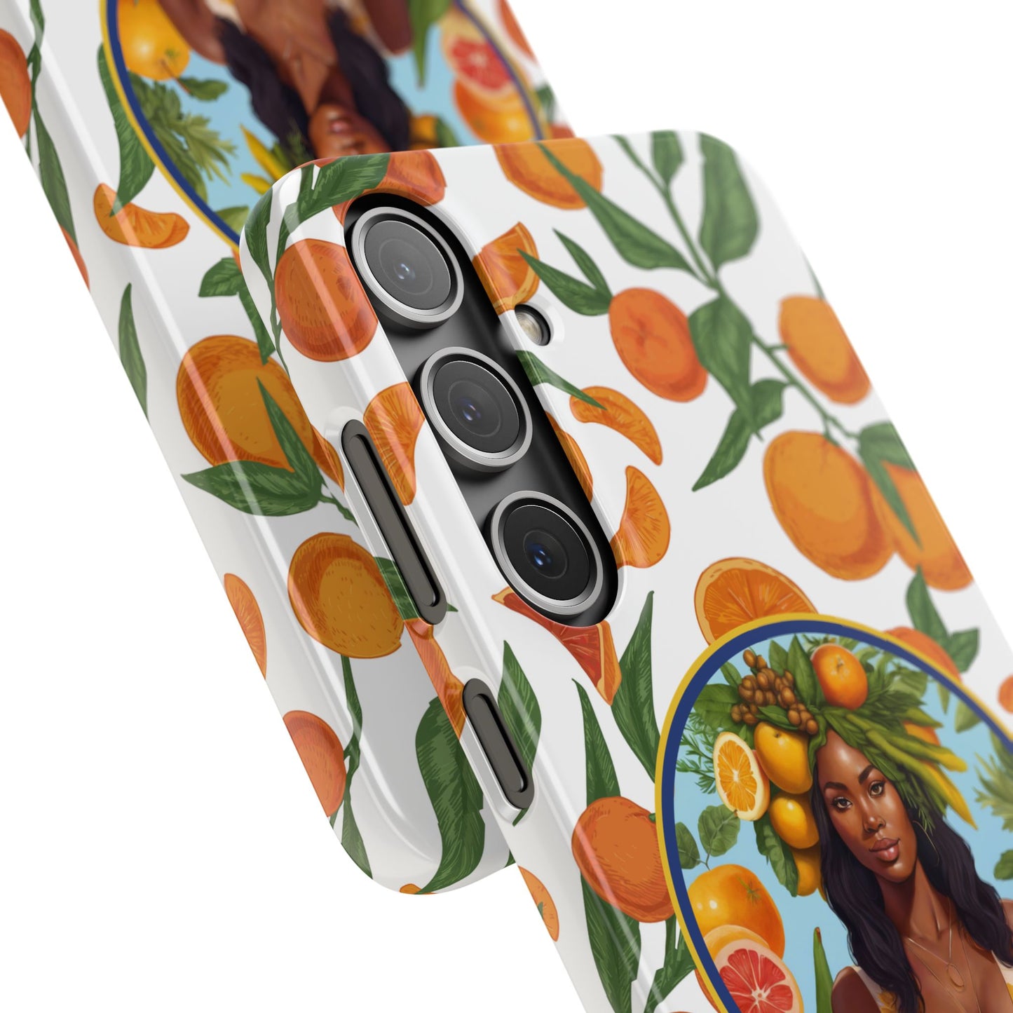 100% Organic Orange Plant Garden Snap Phone Case with Black Woman, Veggie Chic for Androids and iPhone models