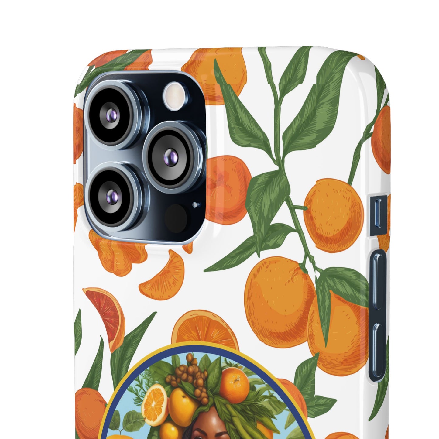 100% Organic Orange Plant Garden Snap Phone Case with Black Woman, Veggie Chic for Androids and iPhone models