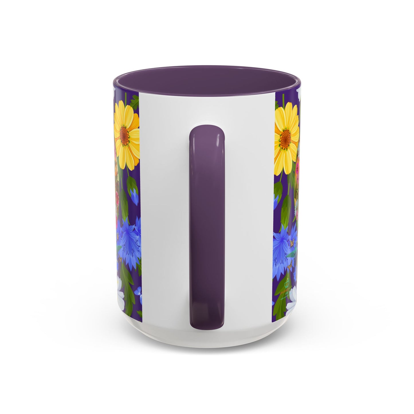 100% Organic Blue Gwen Plant Garden Vegan Ceramic Plant Mug with (11 or 15 oz) 8 Color Combos