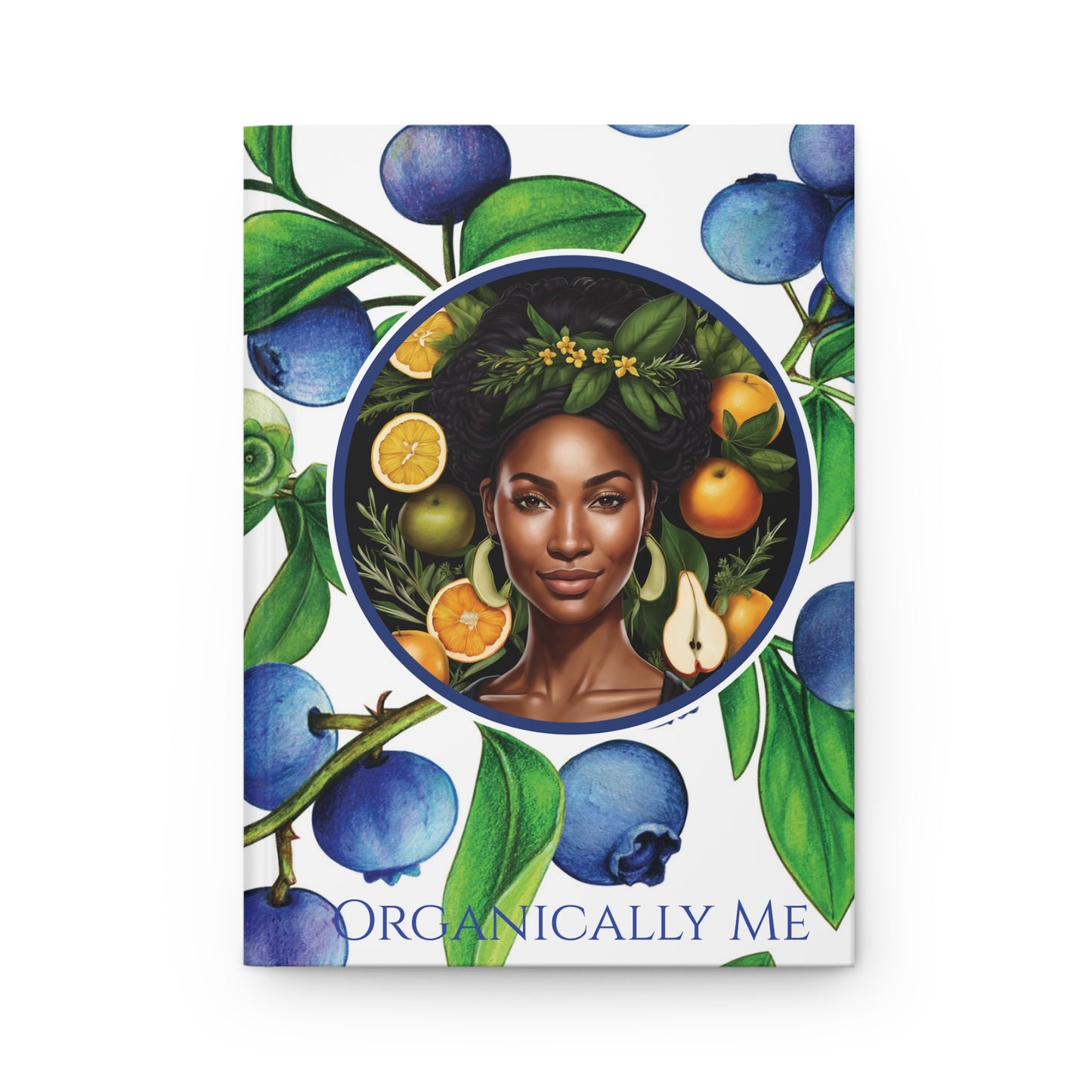 Organically Me Blueberry Plant, Garden & Vegan Hardcover Journal, Matte 150 pages, Black women