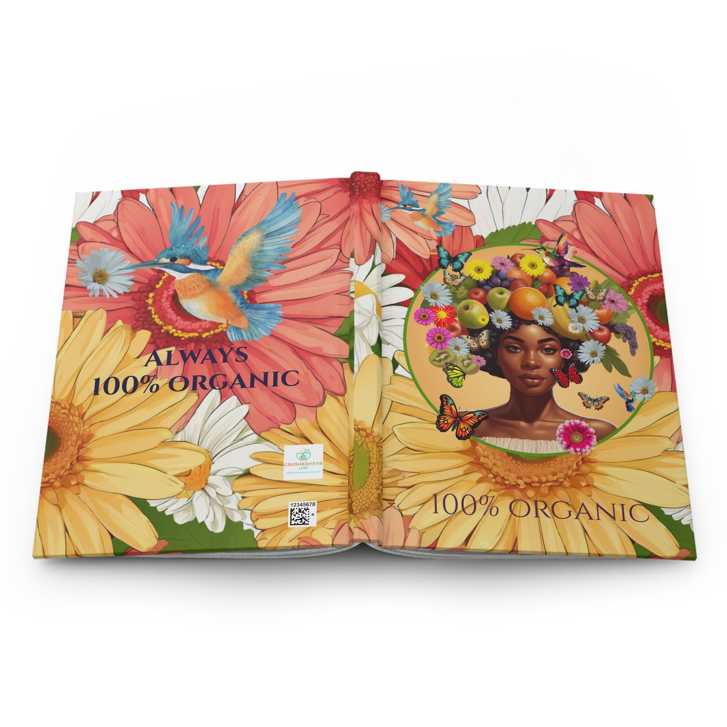 Organically Me Gerber Joy3 Plant Garden & Vegan Hardcover Journal, Matte 150 pages, Black women