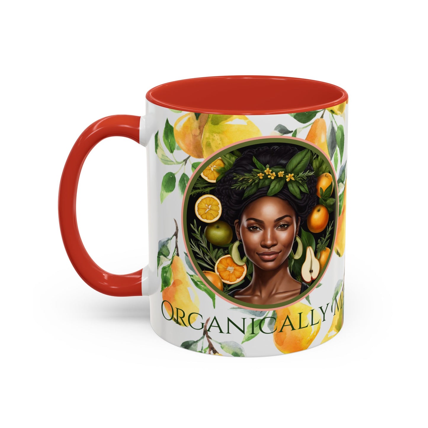 Organically Me Yellow Pear Plant Garden Vegan Ceramic Plant Mug with Black woman (11oz) 8 Color Combos
