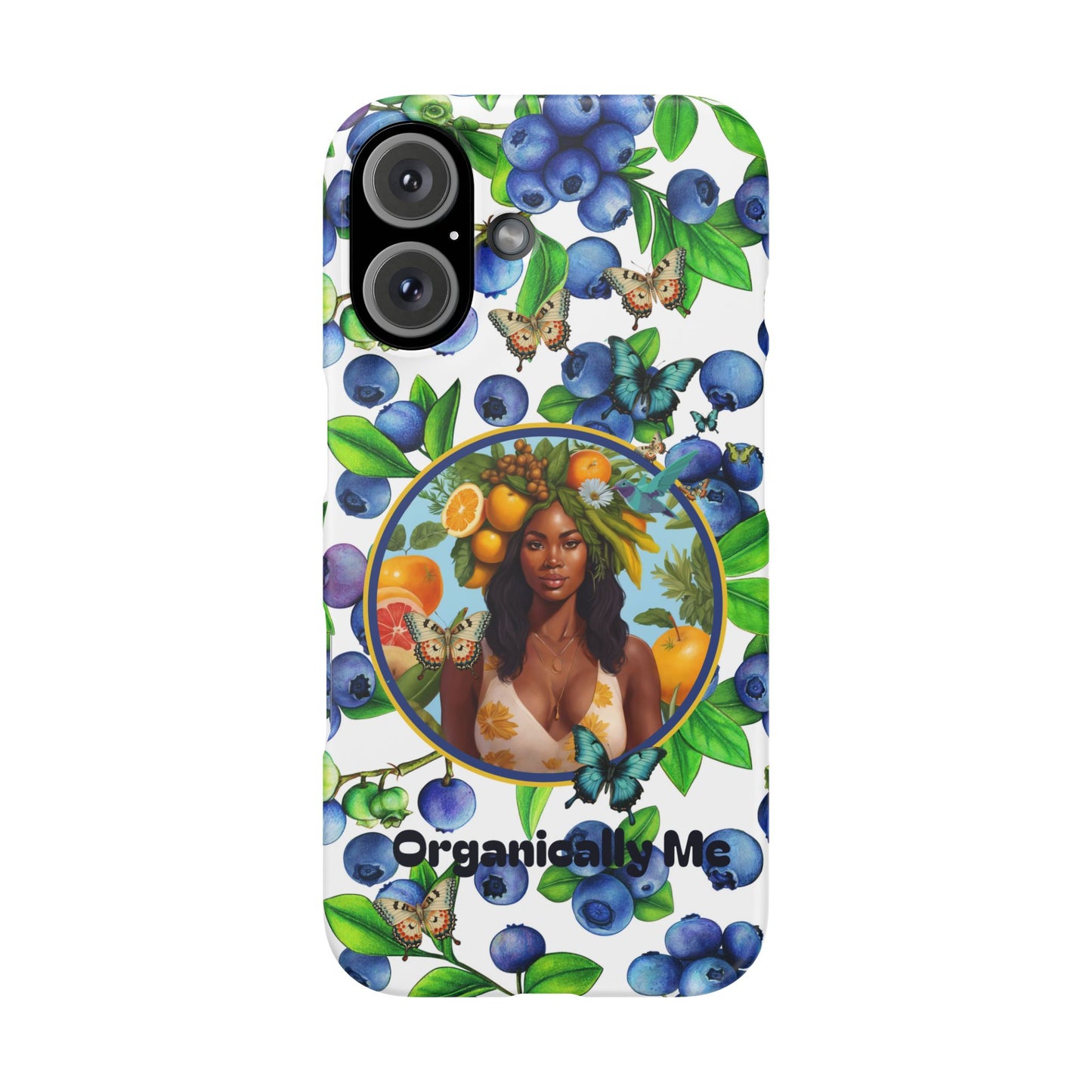 Organically Me Blueberry Plant B Garden Snap Phone Case with Black Woman, for iPhone and Android