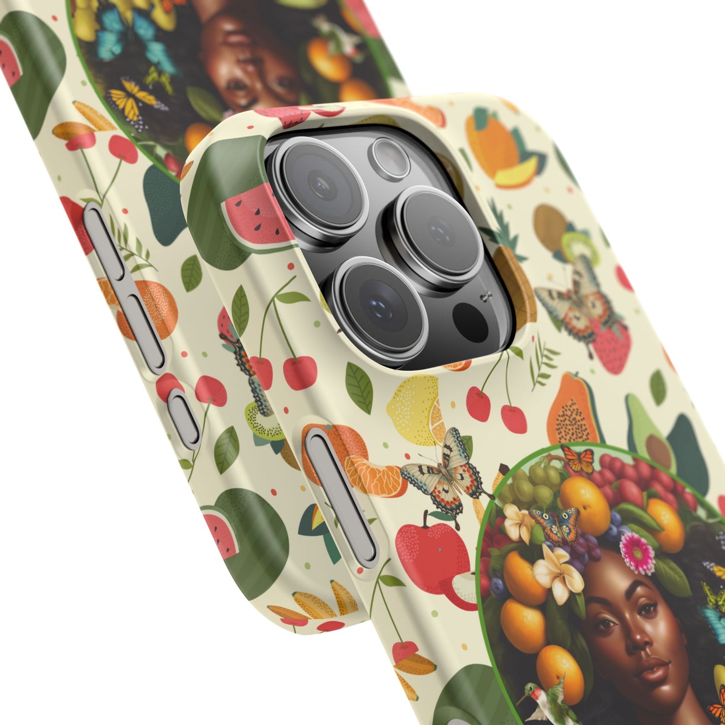 Organically Me Fruit & Veggie Queen Plant Garden Snap Phone Case with Black Woman, for iPhone and Android