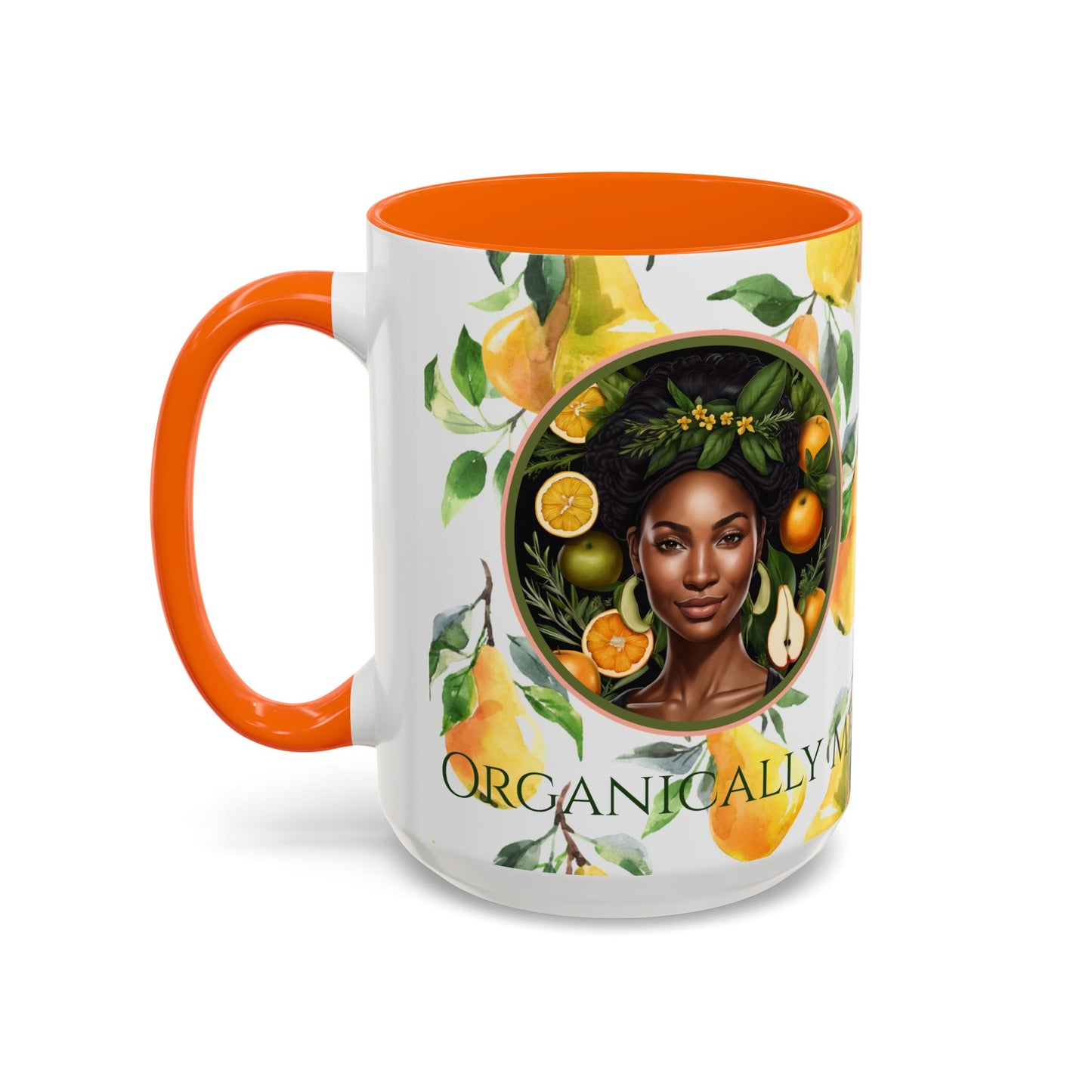 Organically Me Yellow Pear Plant Garden Vegan Ceramic Plant Mug with Black woman (11oz) 8 Color Combos