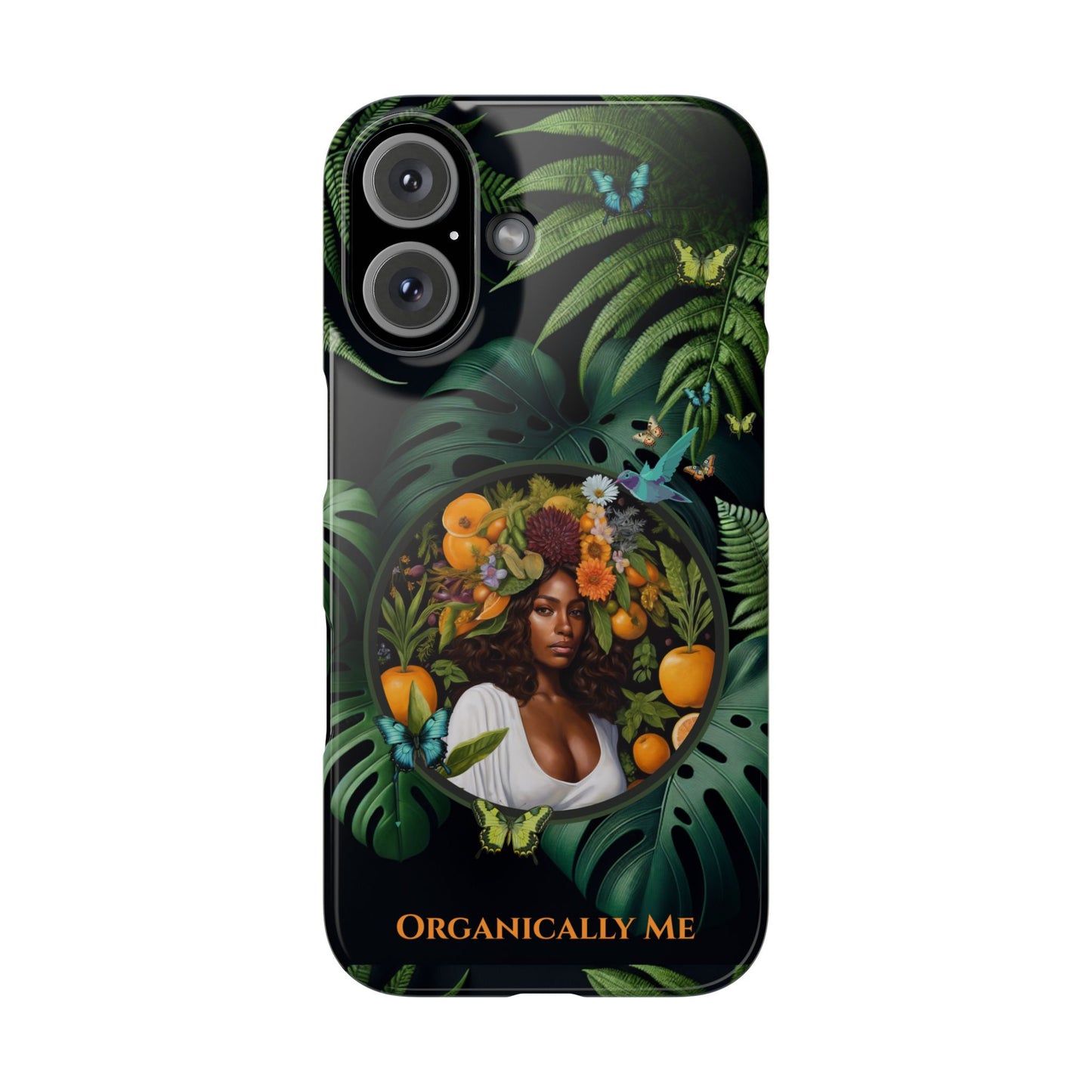 100% Organic A Fern Monstera Plant Garden Snap Phone Case with Black Woman, for iPhone and Android Models