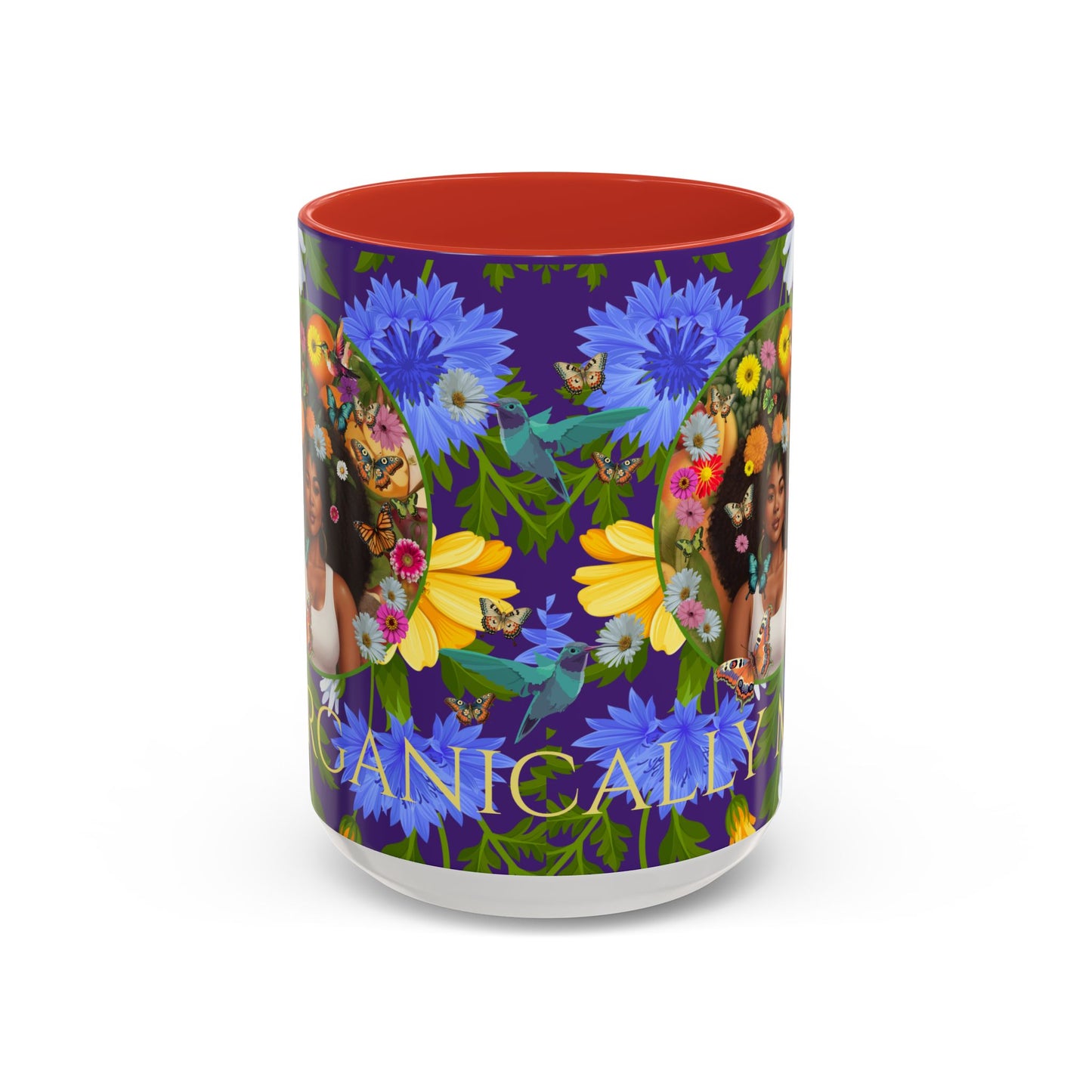 100% Organic Blue Gwen Plant Garden Vegan Ceramic Plant Mug with (11 or 15 oz) 8 Color Combos