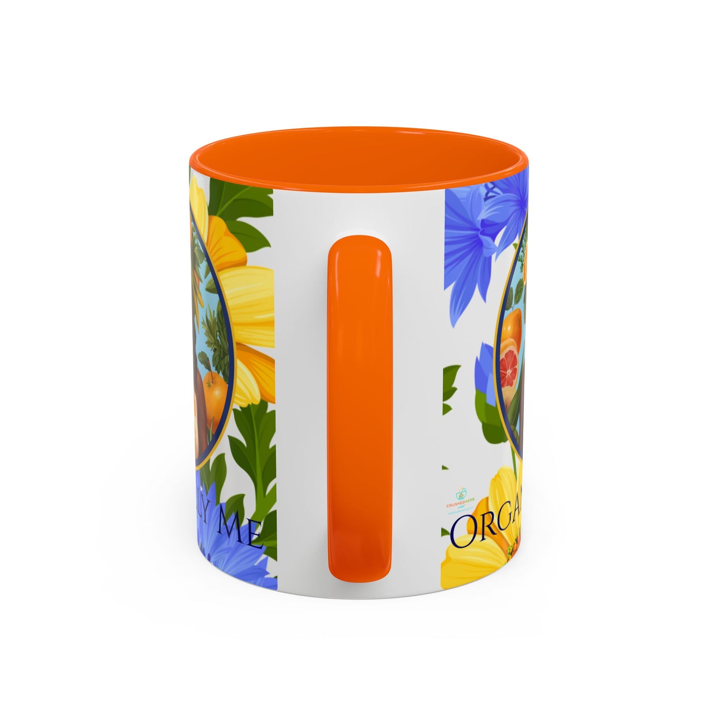 Organically Me Blue & Yellow Daisy Joyce Plant Garden Vegan Ceramic Plant Mug with Black woman (11oz) 8 Color Combos