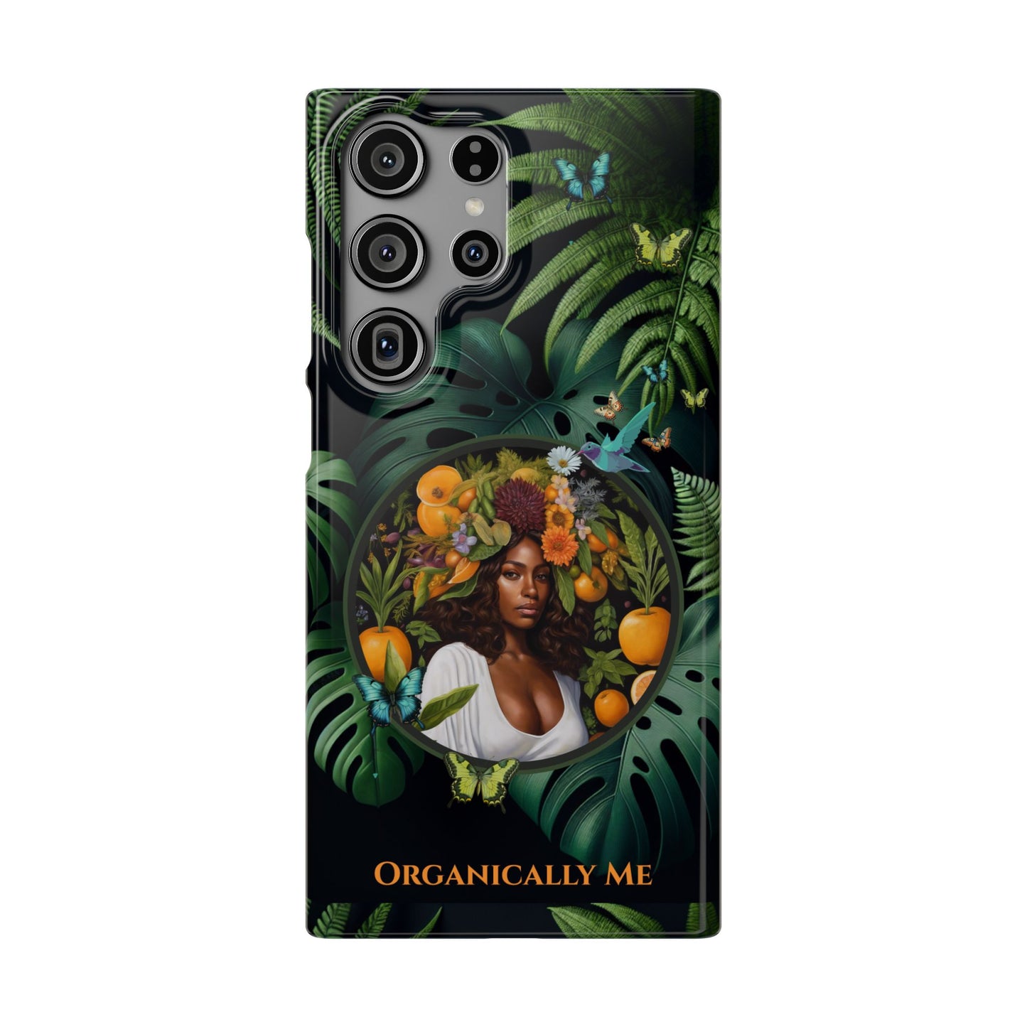 100% Organic A Fern Monstera Plant Garden Snap Phone Case with Black Woman, for iPhone and Android Models
