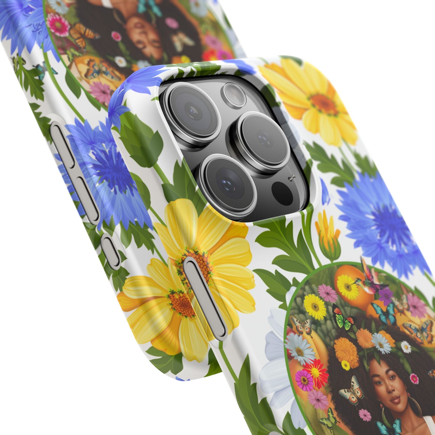 100% Organic Purple Plant Garden Snap Phone Case with Black Woman, for iPhone and Android