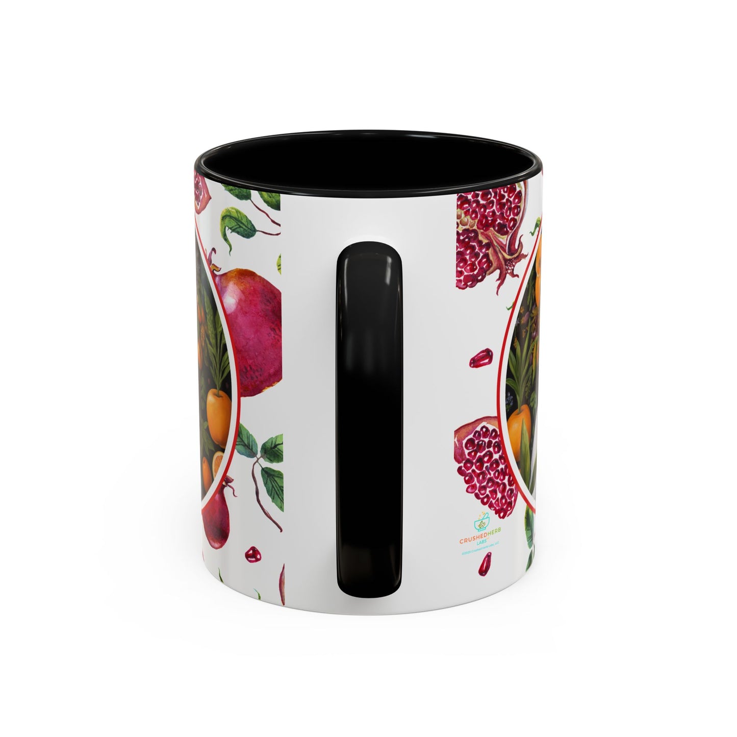 Organically Me Red and White Regina Pomegranate Plant Garden Vegan Ceramic Plant Mug with Black woman (11oz) 8 Color Combos